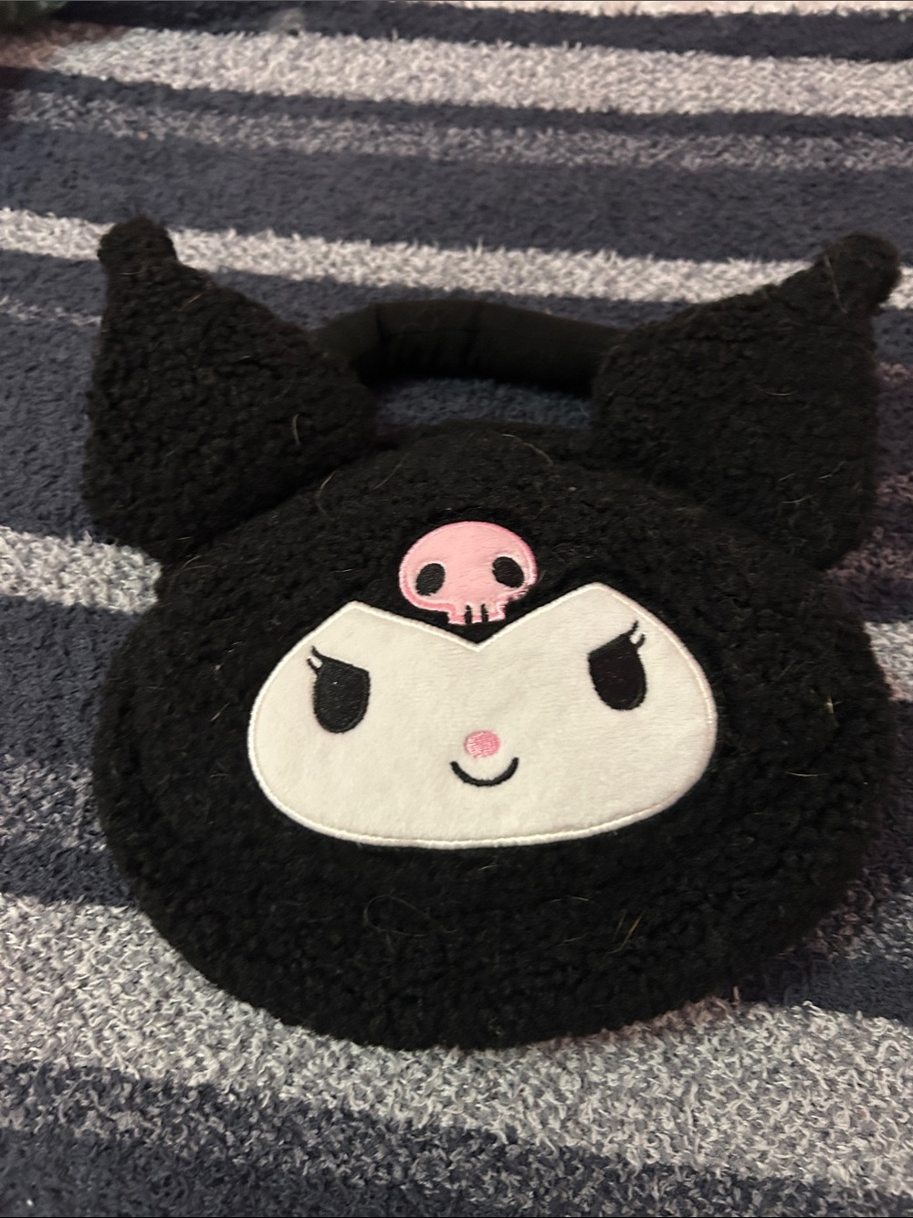 Sanrio Kuromi Plush Handbag in Black, White and Pink